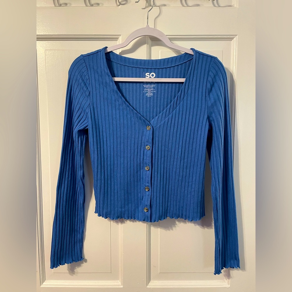 SO XL (14-16) Blue button down Cardigan